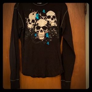 Men’s Black Thermal skull shirt